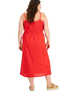 Women's Plus Eyelet Midi Dress