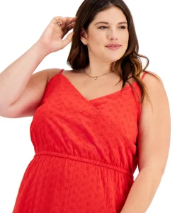 Women's Plus Eyelet Midi Dress