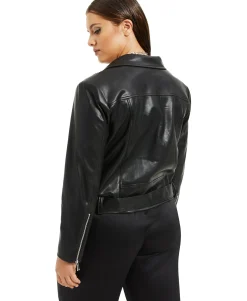Women's Plus Faux-Leather Moto Jacket