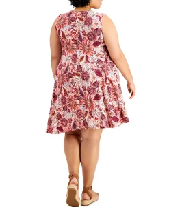 Women's Plus Floral-Print Flip-Flop Dress
