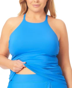 Women's Plus High Neck Tankini Top