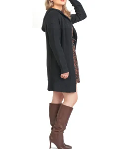 Women's Plus Hooded Textured Cardigan