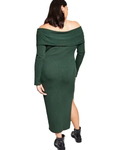 Women's Plus Jeannie Mai X Off-the-Shoulder Dress