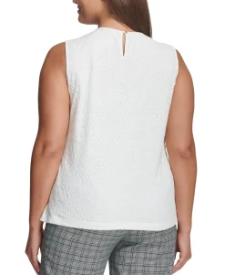 Women's Plus Lace Keyhole Top