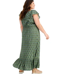 Women's Plus On/Off-Shoulder Maxi Dress