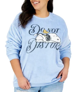 Women's Plus Peanuts Snoopy Graphic Plush Sweatshirt