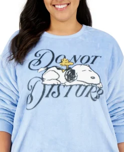 Women's Plus Peanuts Snoopy Graphic Plush Sweatshirt
