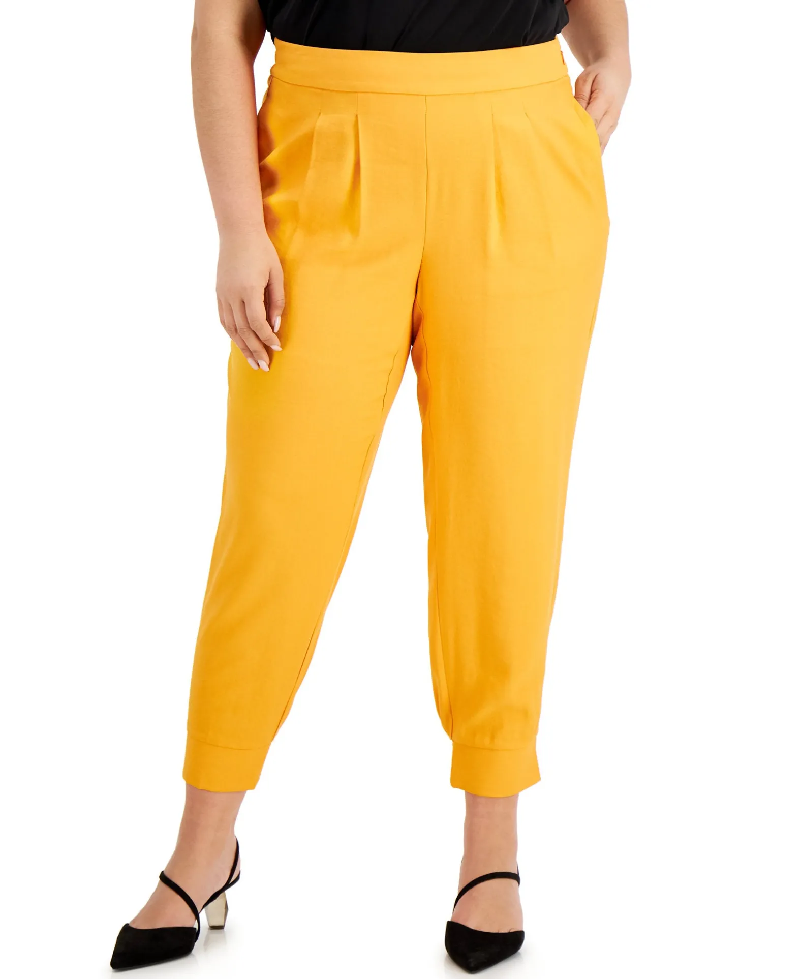 Women's Plus Pleat-Front Jogger Pants