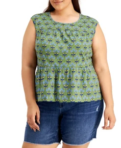 Women's Plus Printed Peplum Top