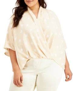 Women's Plus Printed Surplice Top