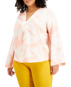 Women's Plus Printed V-Neck Top