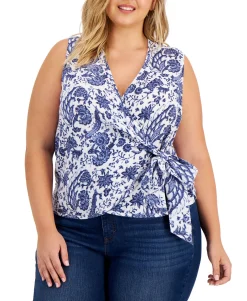 Women's Plus Printed Wrap Tank