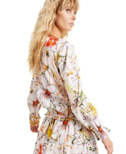 Women's Plus Puff-Sleeve Surplice Blouse