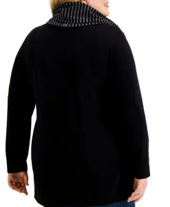 Women's Plus Removable-Scarf Top