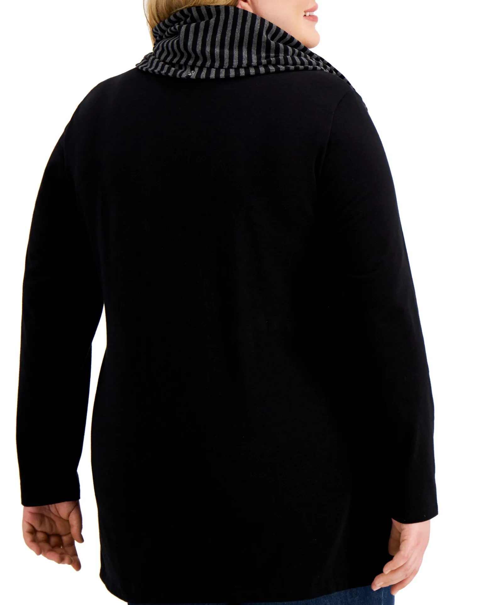 Women's Plus Removable-Scarf Top