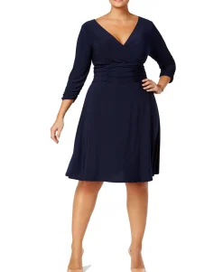 Women's Plus Ruched A-Line Dress