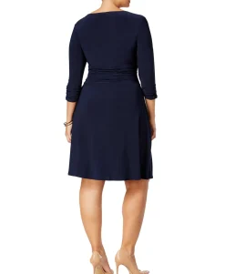 Women's Plus Ruched A-Line Dress