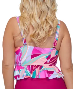 Women's Plus Size Underwire Peplum Bikini Top