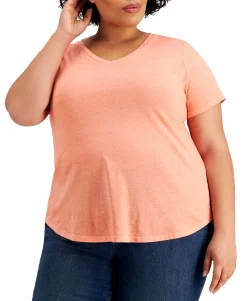 Women's Plus Solid Burnout T-Shirt