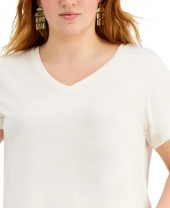 Women's Plus Solid Burnout T-Shirt