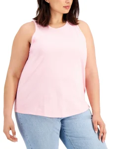 Women's Plus Solid Cutaway Tank Top