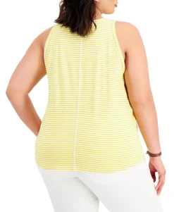 Women's Plus Striped Cutaway Tank Top