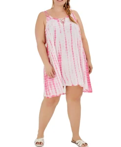 Women's Plus Tie-Dye Dress Swim Cover-Up