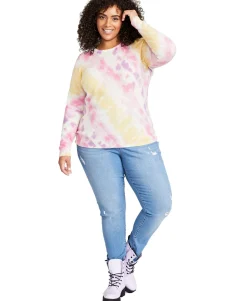 Women's Plus Tie-Dyed Cashmere Sweater