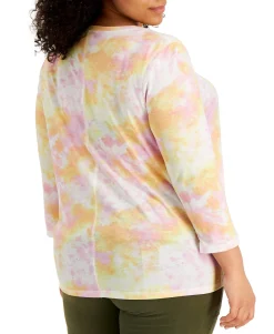 Women's Plus Tie-Dyed Top