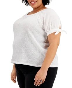 Women's Plus Tie-Sleeve Top