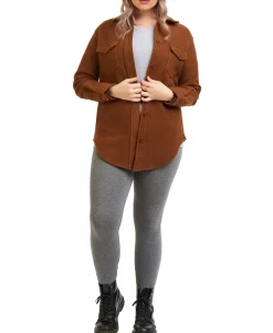 Women's Plus Trendy Button-Up Shirt Jacket