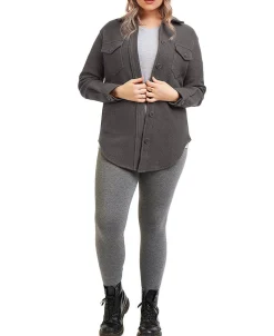 Women's Plus Trendy Button-Up Shirt Jacket