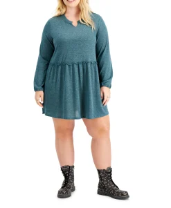 Women's Plus Trendy Hacci Babydoll Dress