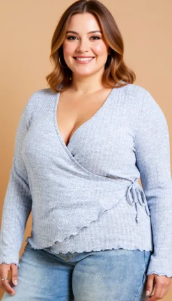 Women's Plus Trendy Hacci Wrap Sweater