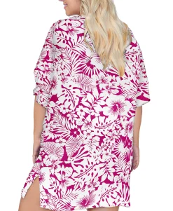 Women's Plus Trendy Making Waves Tranquilo Caftan Cover-Up