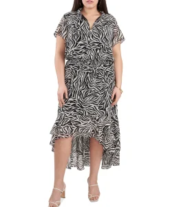 Women's Plus Trendy Printed High-Low Dress