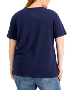 Women's Plus Trendy Stitch Graphic Print T-Shirt