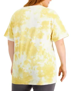 Women's Plus Trendy Tie-Dyed Cotton Graphic Print T-Shirt