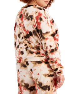 Women's Plus Trendy Velour Drop-Shoulder Sweatshirt