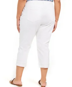 Women's Plus Tummy-Control Cropped Cuffed Jeans