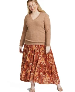 Women's Plus V-Neck Cashmere Sweater