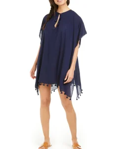 Women's Pom Pom Caftan Swim Cover-Up