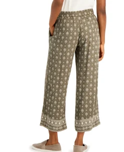 Women's Printed Border Wide-Leg Pants