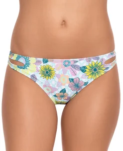 Women's Printed Cut-Out Hipster Bikini Bottoms