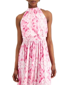 Women's Printed Halter-Neck Maxi Dress