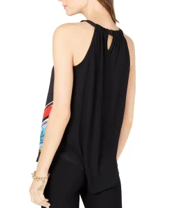 Women's Printed Handkerchief-Hem Halter Top