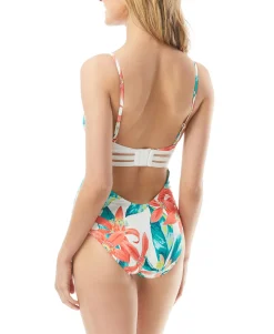 Women's Printed Mesh One-Piece Swimsuit