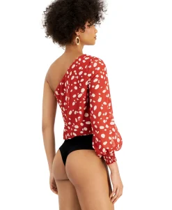 Women's Printed One-Shoulder Bodysuit