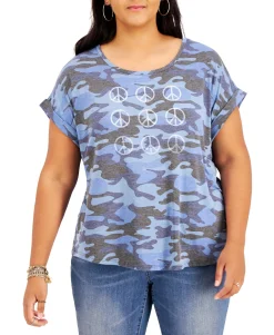 Women's Printed Peace Sign T-Shirt