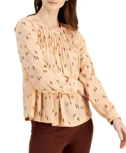 Women's Printed Pleated Top